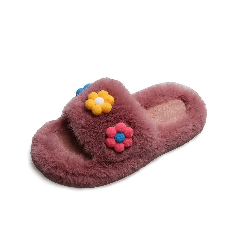 Women's Soft Plush Lightweight House Slippers Non Slip Cross Band Slip On Toe Cozy Indoor Outdoor Slippers
