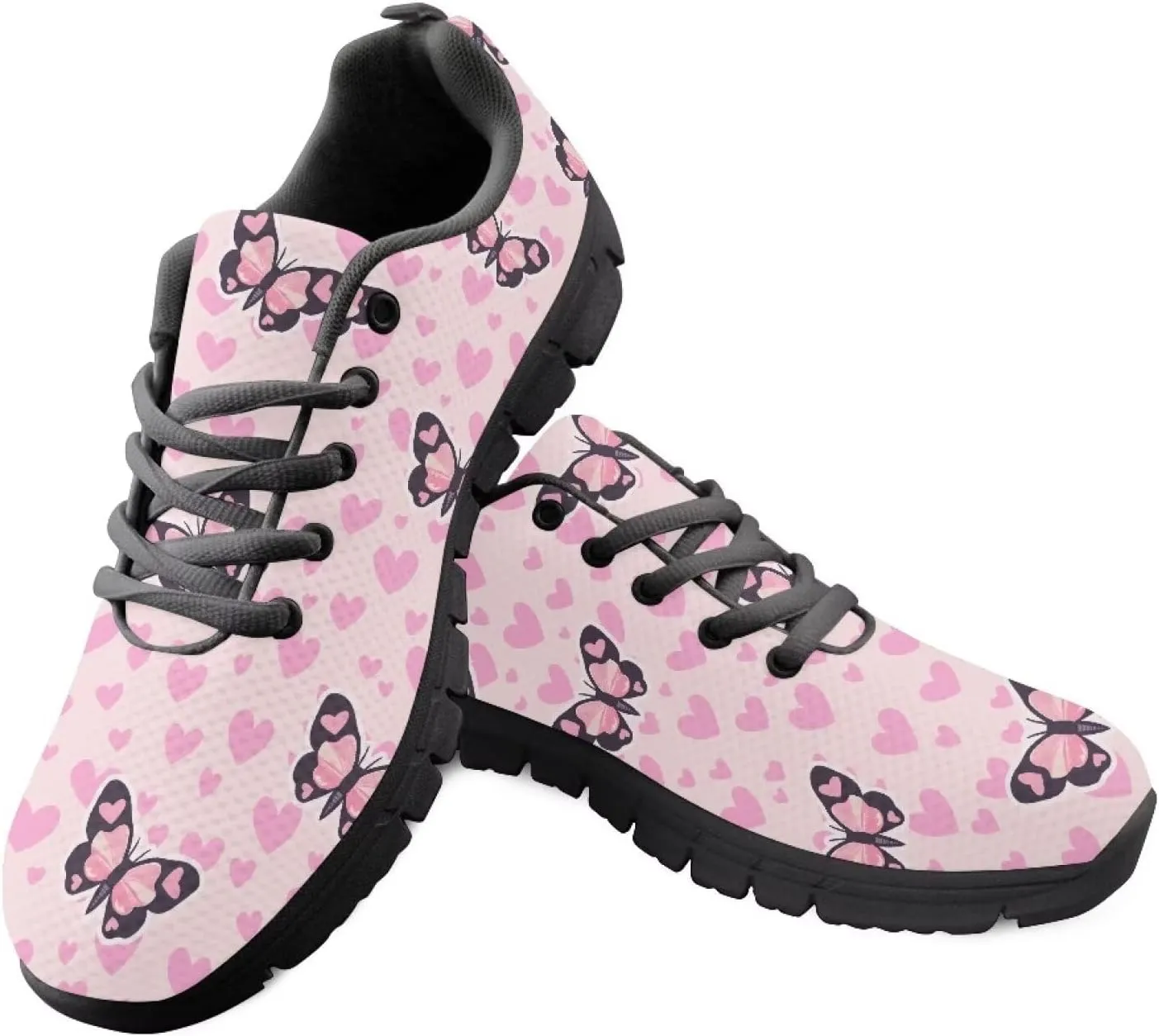 Women's Supportive Running Workout Shoes Low Top Casual Shoes Breathable Outdoor Travel Shoes for Wslking Size 5-12 Black Sole