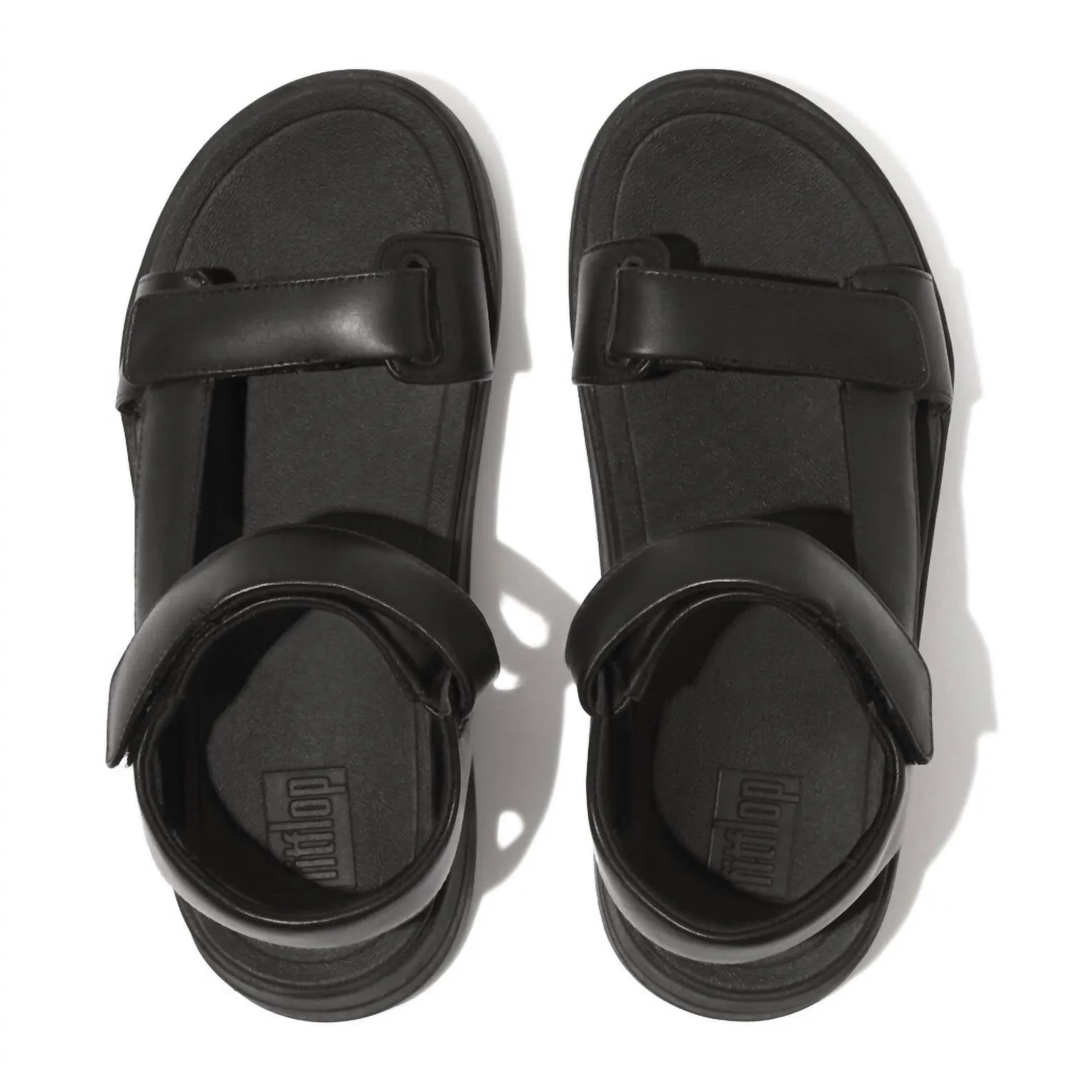 Women's Surff Adjustable Leather Sandal In Black