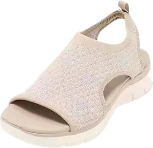 Womens Walking Sandals Comfortable Arch Support Orthopedic Platform Silde Open Toe Sport Shoes for Summer Beach