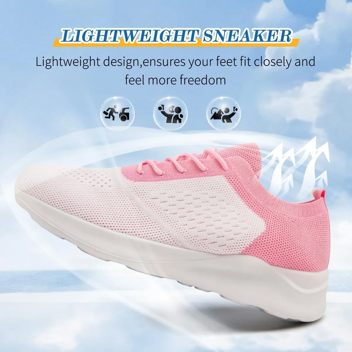Womens Walking Shoes Sneakers Sports Workout Gym Shoes for Running Tennis Athletic Casual Shoes Jogging Lightweight Breathable Comfortable Fashion