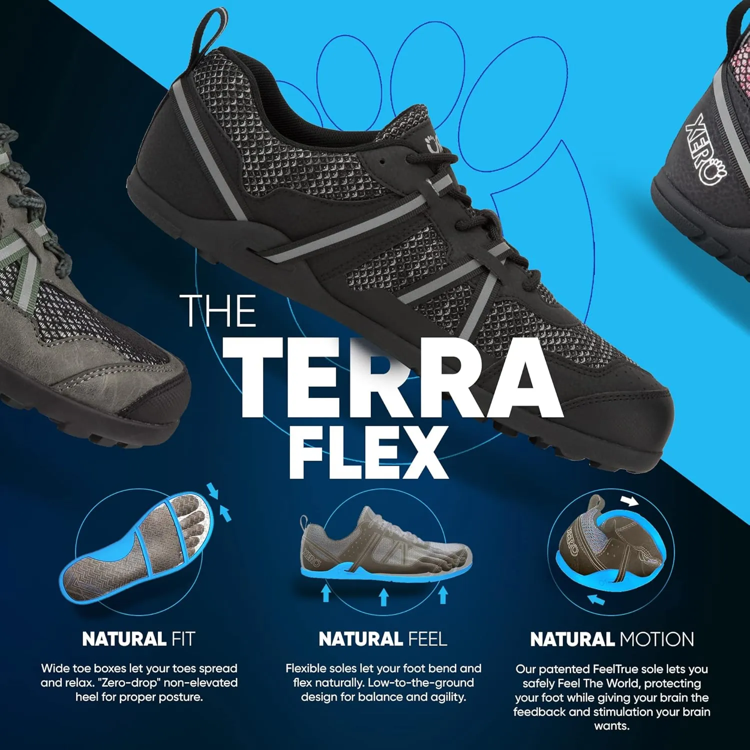 Xero Shoes Women's TerraFlex Lightweight Trail Running & Hiking Shoe - Zero Drop