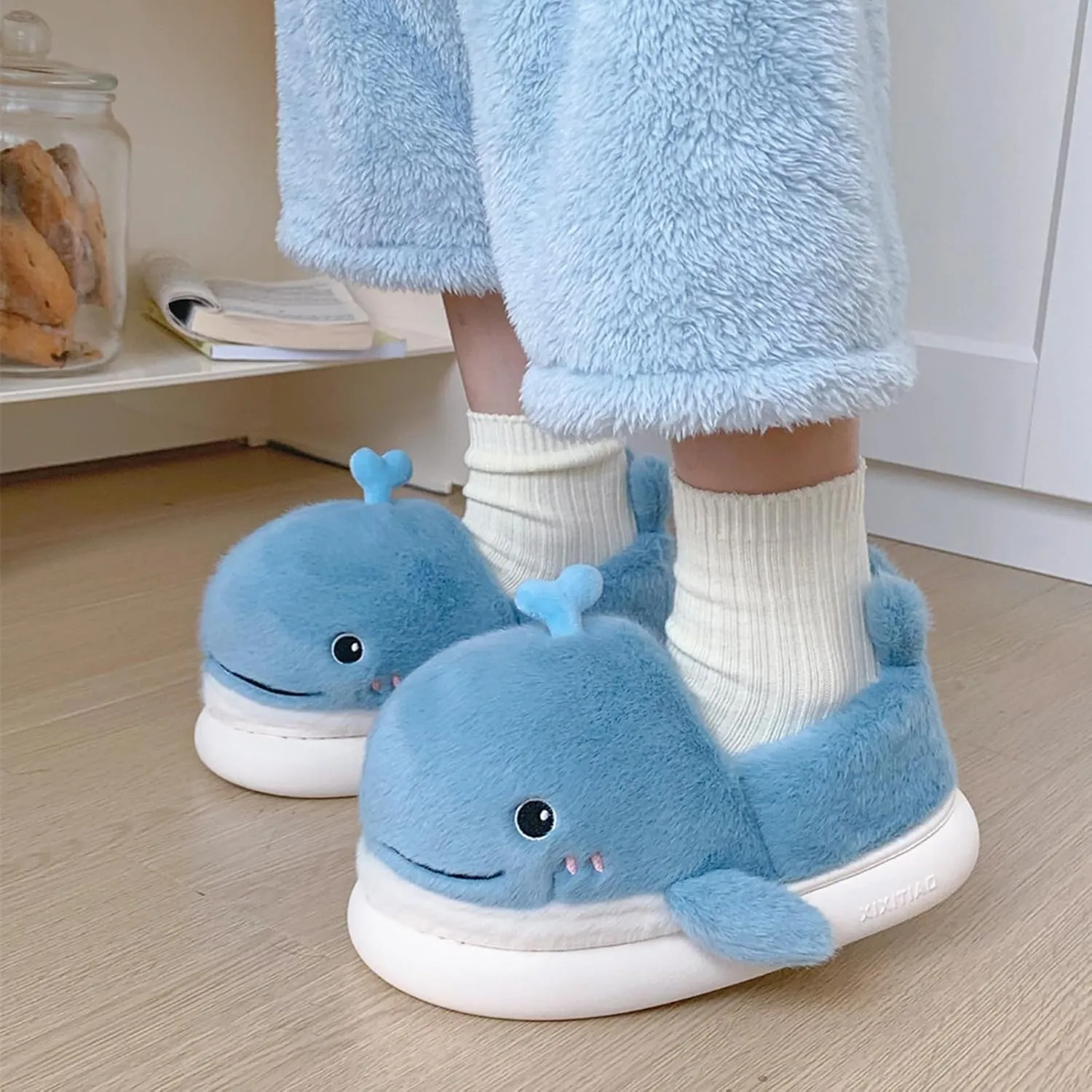XIXITIAO Fuzzy Slippers,Cute Slippers for Women Men,Kawaii Cartoon Animal Slippers Plush House Shoes,Womens Slides for Indoor pantuflas para de mujer