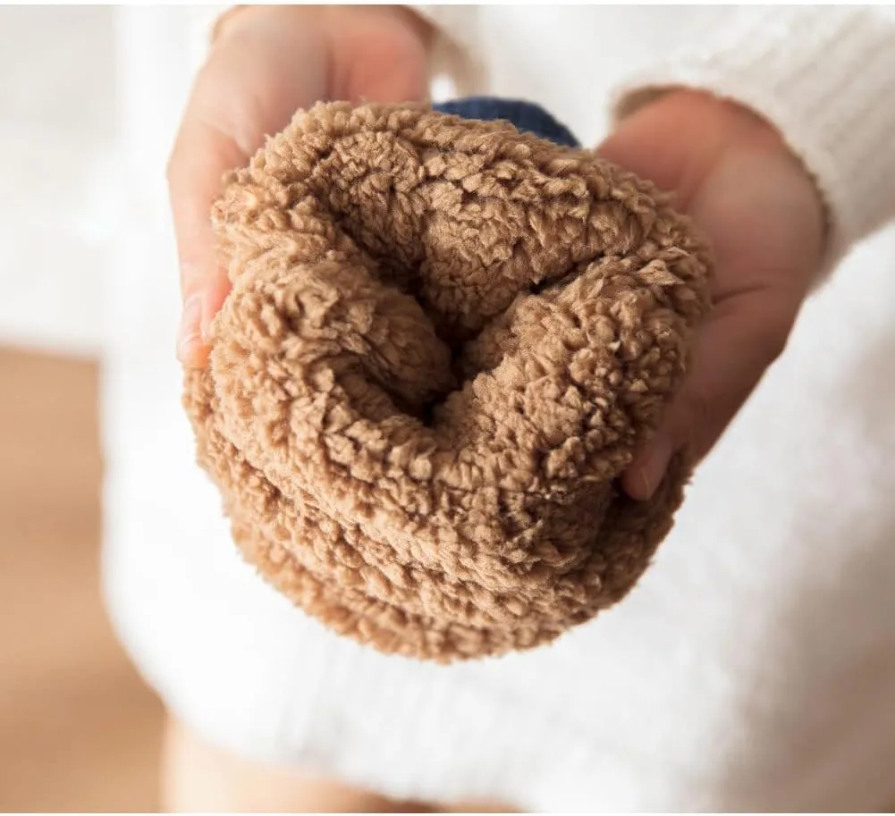 YELAIVP Adult Knitted Slipper Socks - Warm, Cozy, Fuzzy Non Slip Socks for Winter, Sleep, with Grips for Women & Men