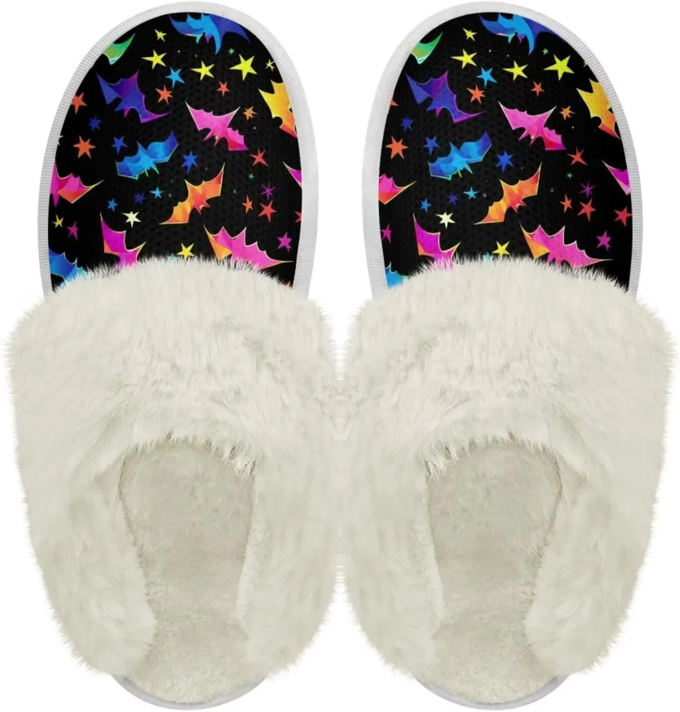 YEXIATODO Fuzzy Slippers Women Men Indoor and Outdoor House Shoes Memory Foam Slippers with Fur Edges