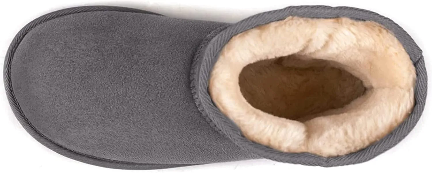 Zizor Women's Cozy Short Bootie Slippers, Winter Warm Hard Bottom House Shoes with Fuzzy Lining